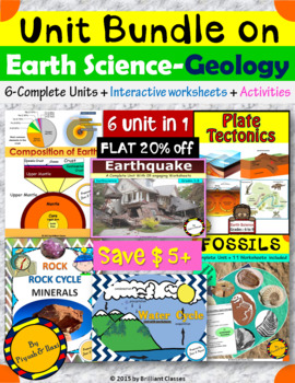 Preview of Bundle of Earth Science (Geology):Complete units/Interactive worksheets/Activity