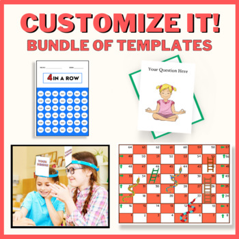 Preview of Bundle of Editable Game Templates for Any Subject!