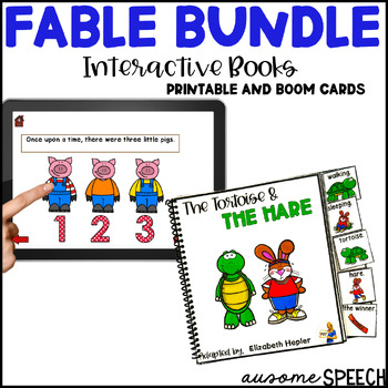 Preview of Bundle of Fairy Tale Fables Speech Therapy Interactive Books and Boom Cards