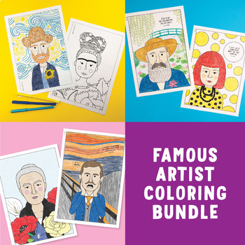 Preview of Bundle of Famous Artist Coloring Pages
