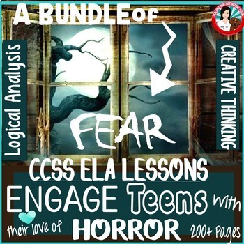 Preview of Language Arts Lessons Horror Bundle | Middle School and High School