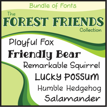 Download Bundle Of 6 Fonts The Forest Friends Collection By Jackie G Tpt