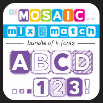 Preview of Bundle of 4 Fonts - The Mosaic Mix & Match Collection