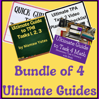 Preview of Bundle of Four Ultimate Guides for Elementary Literacy with Math TPA Handbook