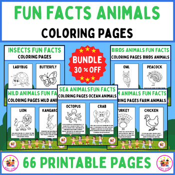 Preview of Bundle of Fun Facts Birds, Insects, Farm Animals, Wild Animals & Ocean Animals