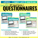 Bundle of IEP Input Questionnaires for All IEP Team Member