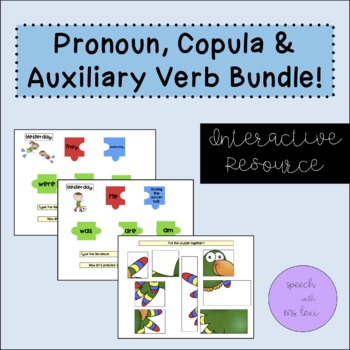 Preview of Bundle of Interactive Puzzle Games - Pronouns, Copulas, Auxiliaries!