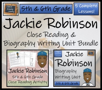 Preview of Jackie Robinson Close Reading & Biography Bundle | 5th Grade & 6th Grade