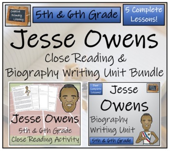 Preview of Jesse Owens Close Reading & Biography Bundle | 5th Grade & 6th Grade