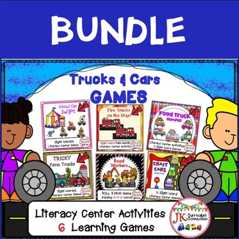 Bundle of Learning Games - Cars & Trucks Theme by JK Curriculum Connection