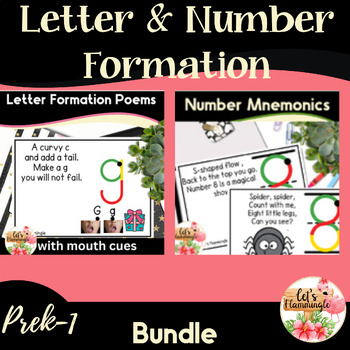 Preview of Bundle of Letter Formation and Number Formation Poems plus Number Identification