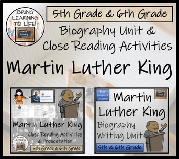 Preview of Martin Luther King Close Reading & Biography Bundle | 5th Grade & 6th Grade