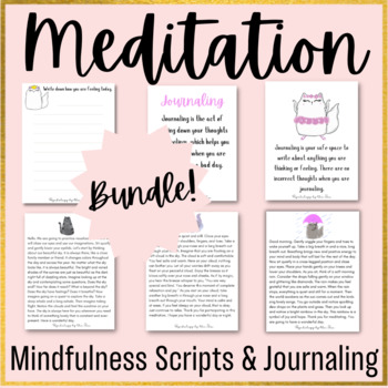 Preview of Bundle of Mindfulness Meditation Scripts and Princess Cat Journaling