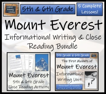 Preview of Mount Everest Close Reading & Informational Writing Bundle 5th Grade & 6th Grade