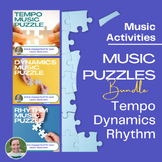 Bundle of Music Class Puzzle Activities: Dynamics, Tempo, 