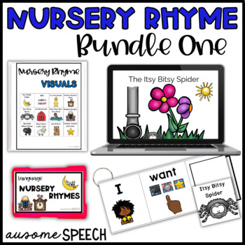 Preview of Bundle of Nursery Rhymes & Preschool Songs (Boom Cards & Printable Visuals)