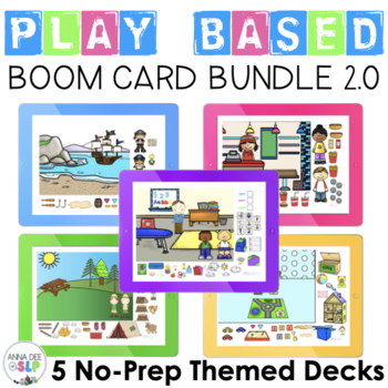 Preview of Speech Therapy Boom Cards for Language l Play Based Bundle 2