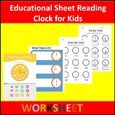 Bundle of Reading Clock Educational Sheet for Kids