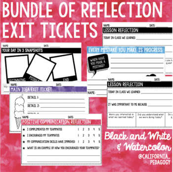 Preview of Exit Tickets: Reflection