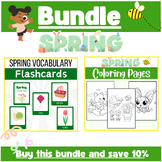 Bundle of Spring : Spring Coloring Pages + Spring Vocabula