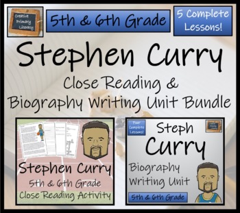 Preview of Stephen Curry Close Reading & Biography Bundle | 5th Grade & 6th Grade
