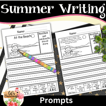 Preview of Bundle of Summer Narrative Writing Picture Prompts with Word Banks 