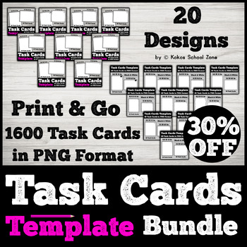Preview of Bundle of Task Card Templates - Editable! {1600 Task Cards}