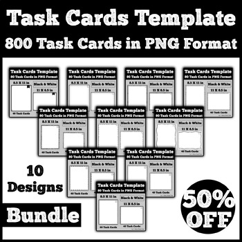 Preview of Bundle of Task Card Templates - Editable! {800 Task Cards}