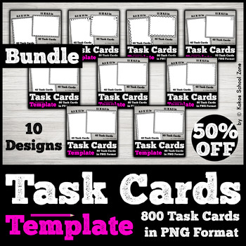 Preview of Bundle of Task Card Templates - Editable! {800 Task Cards}