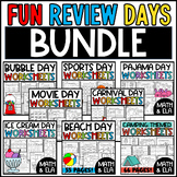 Bundle of Themed Days: Review Worksheets for Math ELA and Writing