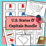 Bundle of US States & Capitals Games and Coloring Pages