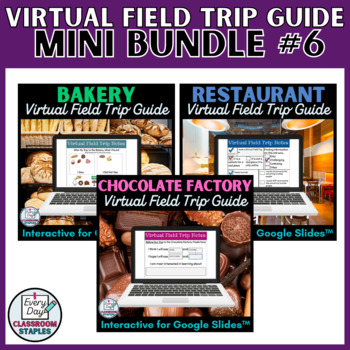 Preview of Bundle of Virtual Field Trip Guides | Interactive Google Slides™ Sweets & Eats