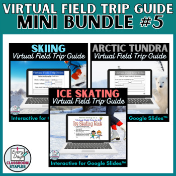 Preview of Bundle of Virtual Field Trip Guides | Interactive Google Slides™ Winter Theme