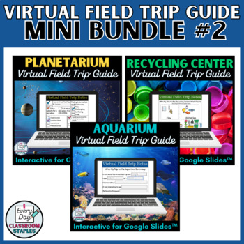 Preview of Bundle of Virtual Field Trip Guides: Planetarium Aquarium and Recycling Center