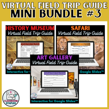 Preview of Bundle of Virtual Field Trip Guides: Art Gallery History Museum and Safari