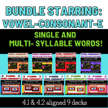 Preview of Bundle of Vowel-Consonant-E Boom Card Resources!