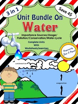 Preview of Water Unit Bundle - Water unit / Water Cycle / Water Scavenger Hunt
