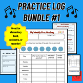 Practice Log Bundle #1: Weekly AND Monthly for Elementary 