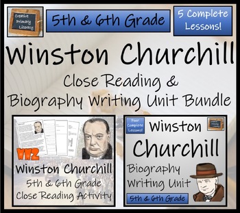 Preview of Winston Churchill Close Reading & Biography Bundle | 5th Grade & 6th Grade