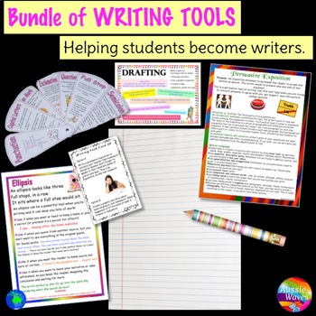 Preview of Writing Anchor Charts and Task Cards Activities Bundle