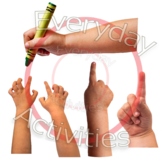 Stock Photo Bundle Hands Typing, Pointing, Holding Crayon 
