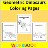 Bundle of different Geometric Dinosaurs Coloring Pages