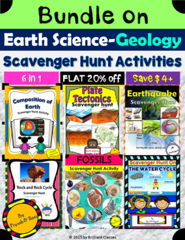 Preview of Bundle on Earth Science (Geology units) Scavenger Hunt Activities