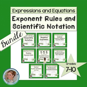 Preview of Exponent Rules and Scientific Notation Bundle