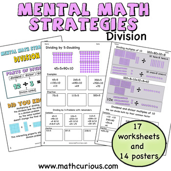 Preview of Bundle worksheets Mental Strategies addition subtraction multiplication division