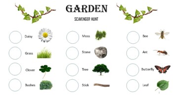 Preview of Bundle_Scavenger hunts (forest, garden, weather, pond), clipart, cards