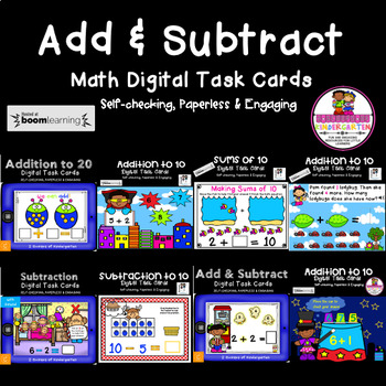 Preview of BOOM Kindergarten Bundled Addition & Subtraction (Distance Learning)