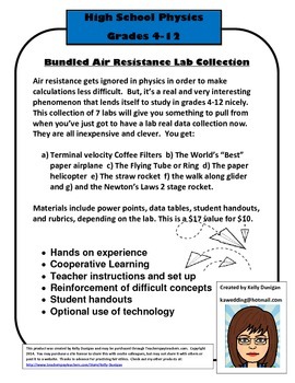 Preview of Bundled Air Resistance Labs and Activities - Multi-level