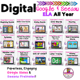 Bundled All Year ELA Google Slides & Seesaw Digital Learning