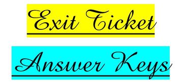 Preview of Bundled Answer Keys for Go Math Exit Slips Chapters 1 through 11